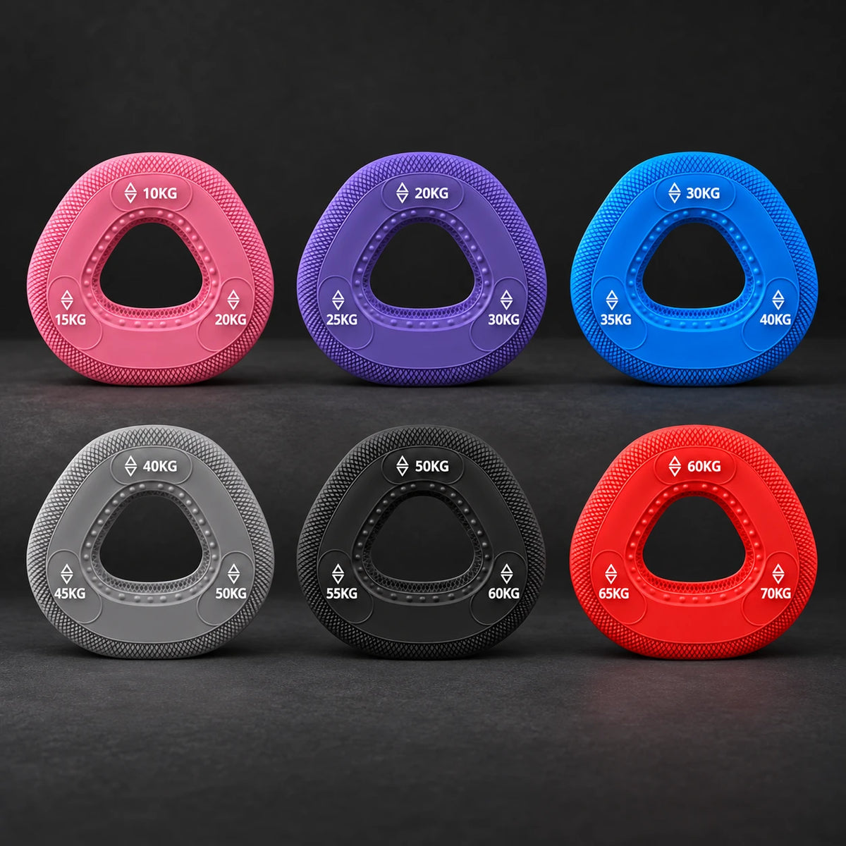 GRIPLR Pro: 6 rings, pink, purple, blue, grey, black and red, 10–70 kg.