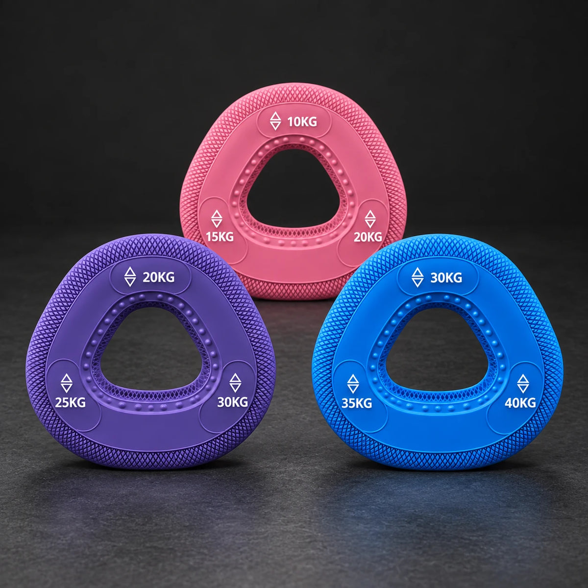 GRIPLR Starter: 3 rings, pink, purple and blue, 10–40 kg.