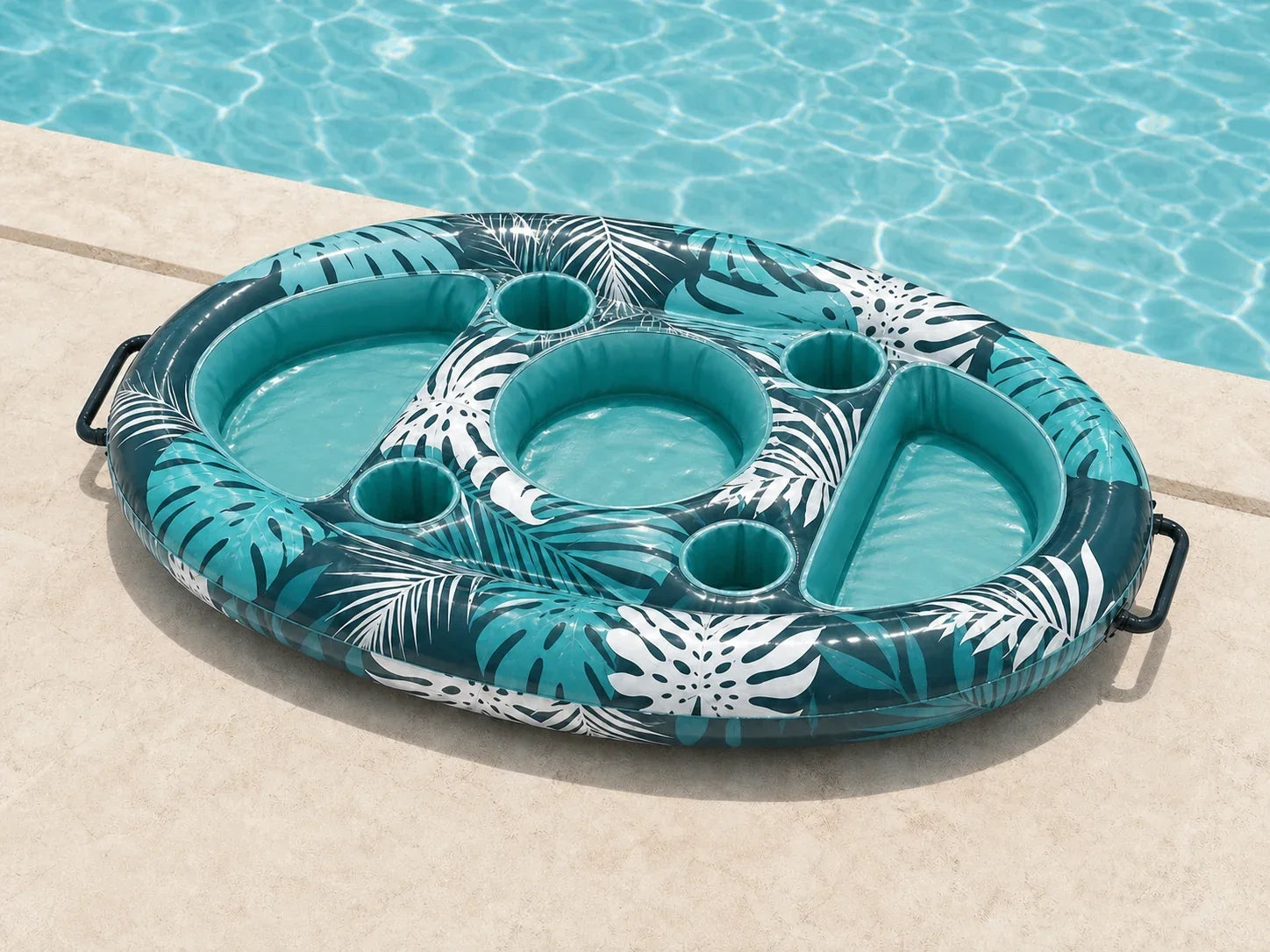 Fresh Aqua Poolora Float Tray beside a swimming pool